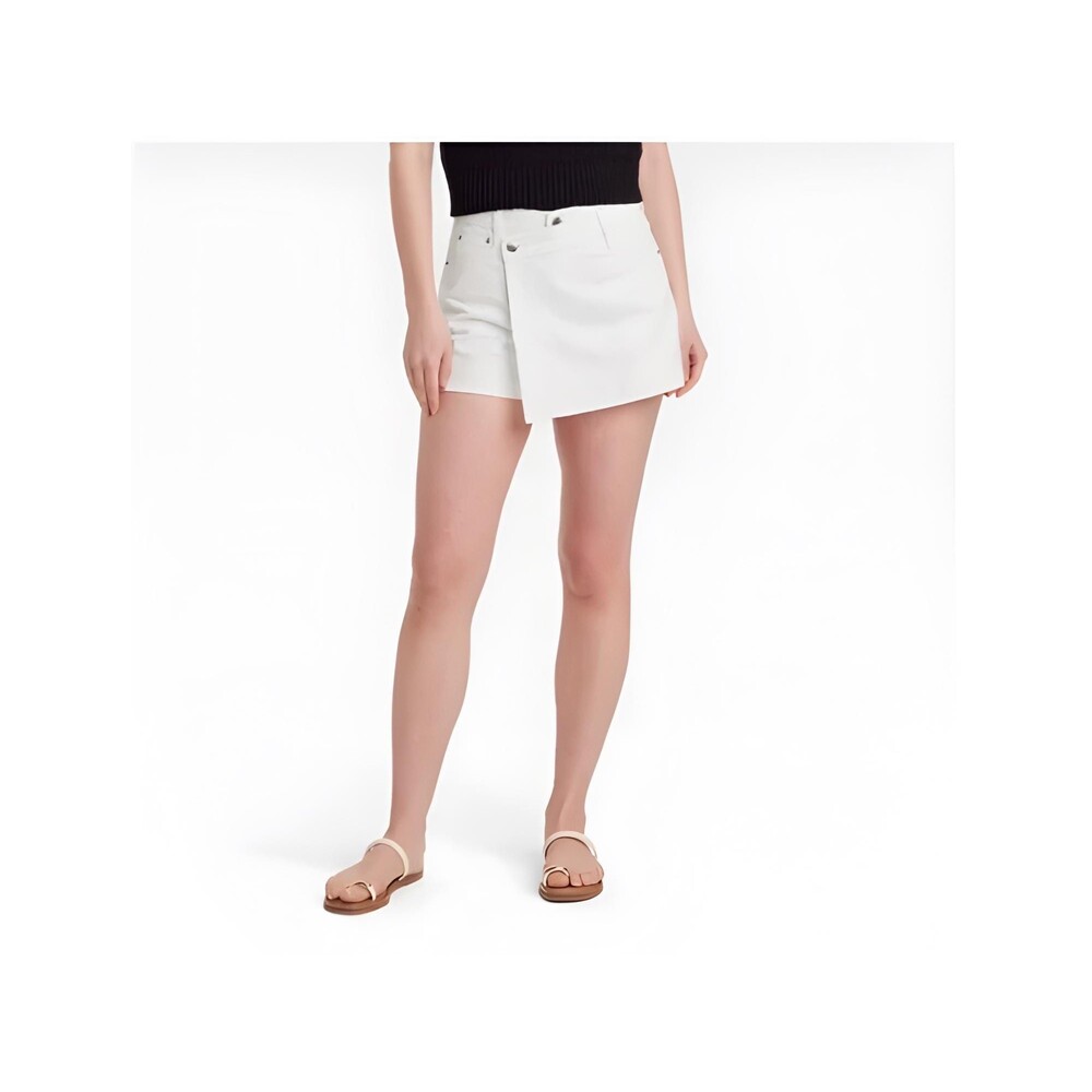 White Denim Skort Button Fly Women’s Size 12 Summer Skirt Shorts NWOT